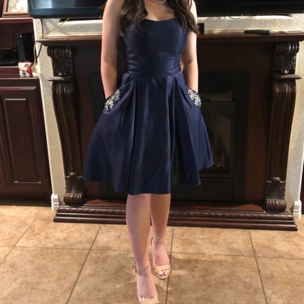 Blondie nites strapless formal dress